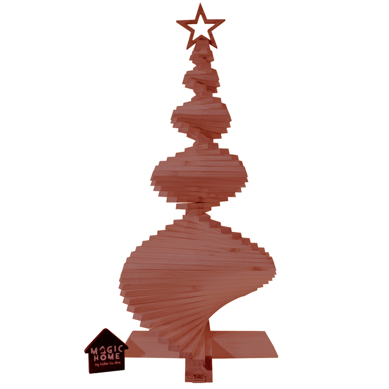 Arbol Navidad de madera Pinea 80 cm de alto color Roble-2