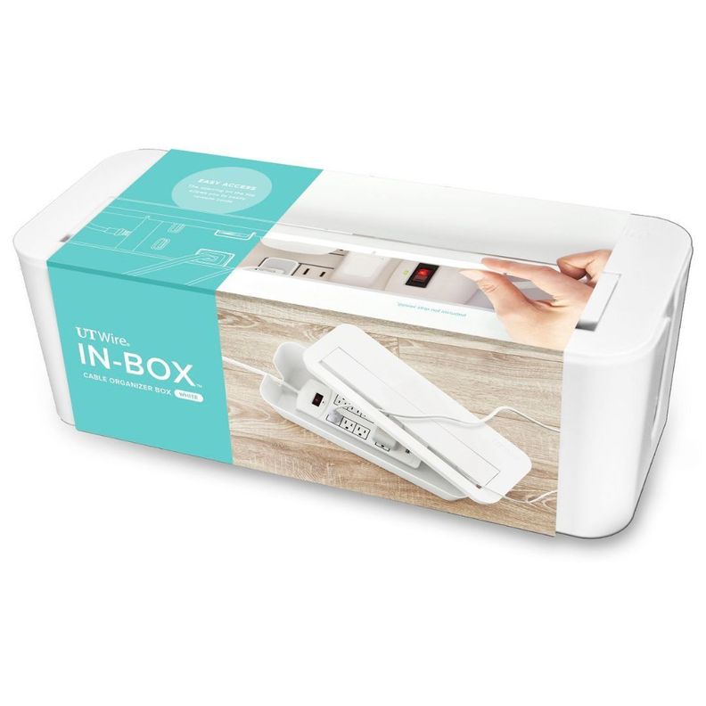 Caja Organizadora para Cables y Alargadores Blanco In-Box-0