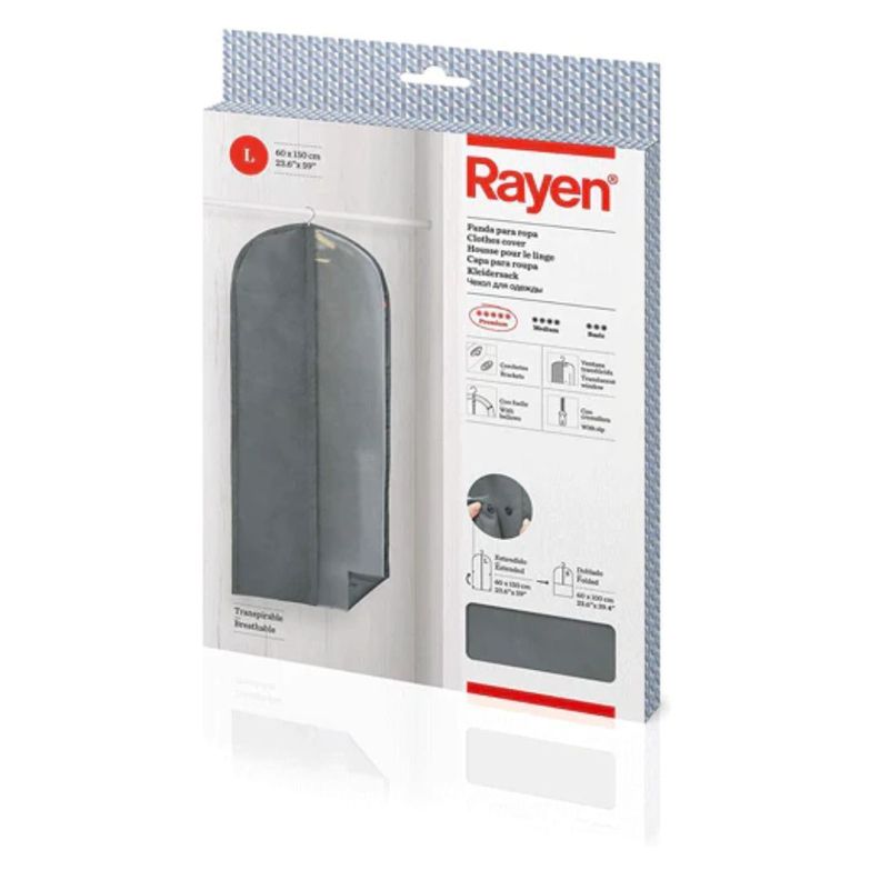 Funda de Ropa "L" Closet Color Negro Premium Rayen®-0