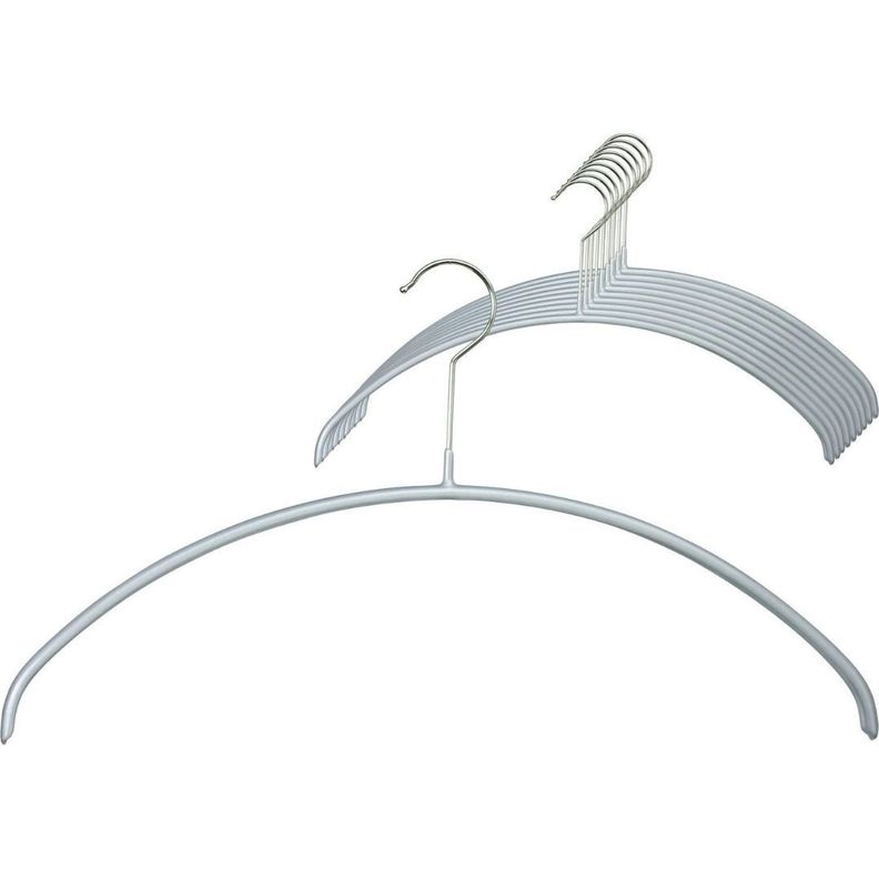 Set De 10 Colgadores De Ropa Economic 36 cm, Silver.-0