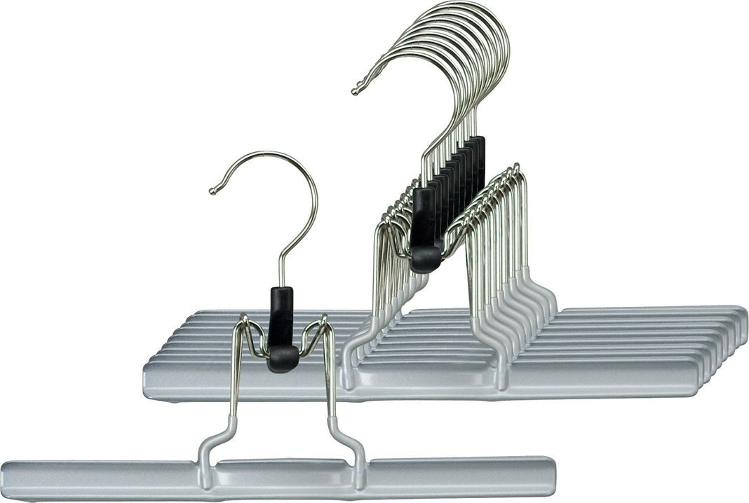 Set de 5 Colgadores Para Pantalones y Faldas Mat 26 Silver.-0