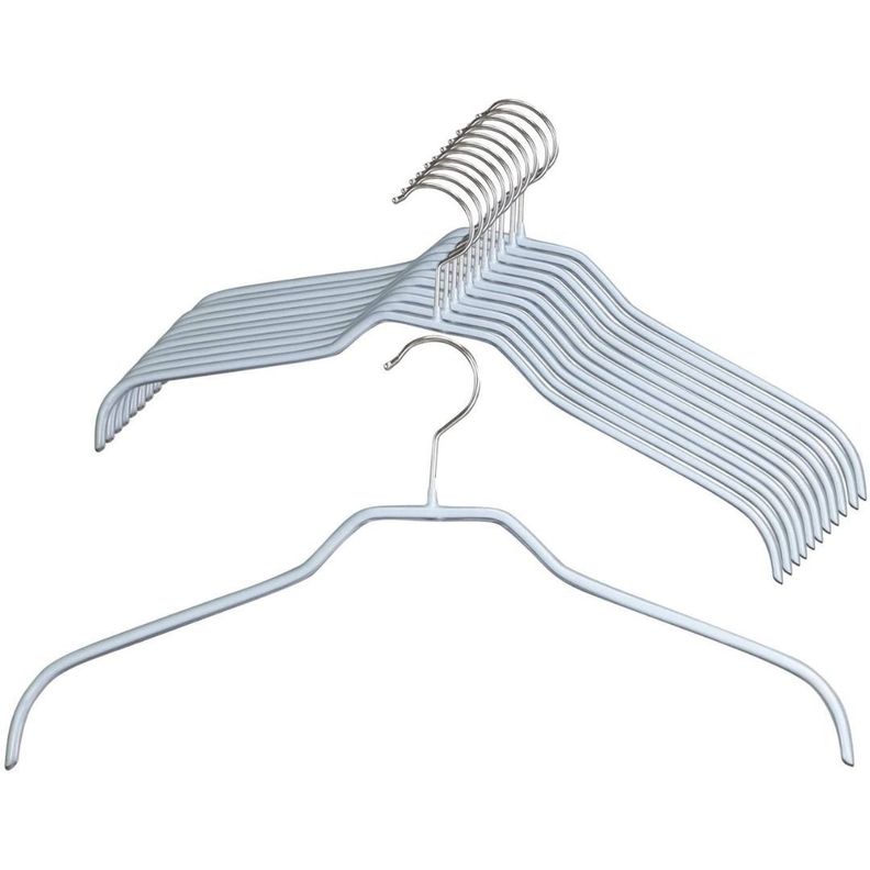 Set De 10 Colgadores Para Ropa Plateado, Silhouette 41F.-0