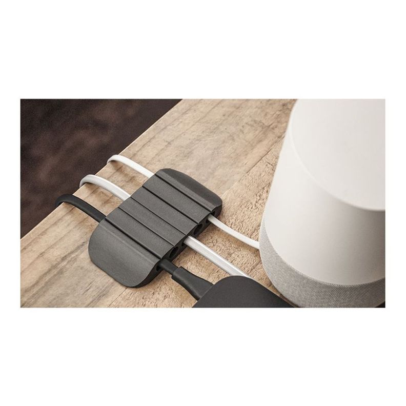 Organizador y Sostenedor De Cables Adhesivo Extraíble y Reajustable, Color gris.-3