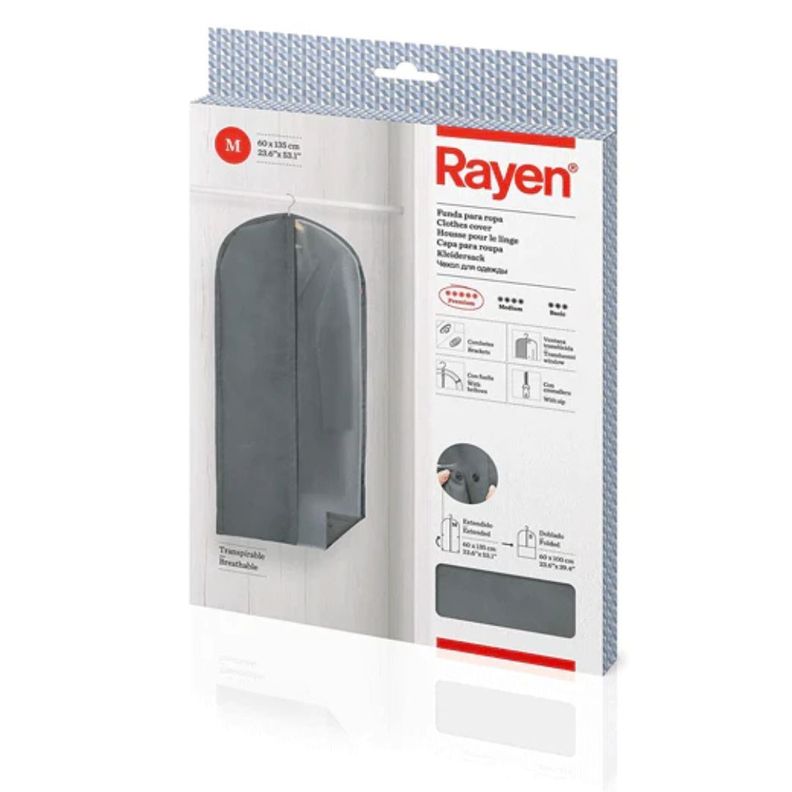 Funda de Ropa "M" Closet Color Negro Premium Rayen®-0