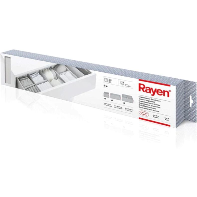 Organizador de Cajones Plegable 6 unidades Color Gris Premium Rayen®-4