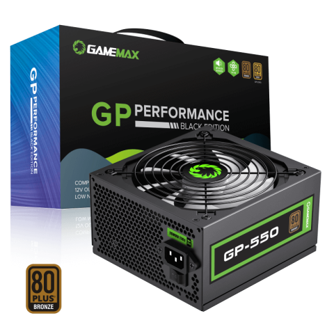 Fuente de poder Gamemax GP-550 550w 80+ black performance-0