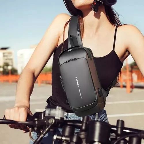 Bolso Bandolera Antirrobo Impermeable Hombre con Puerto USB-5