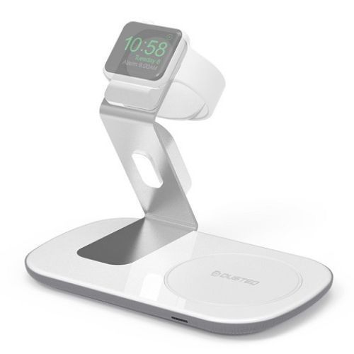Base de Carga Inalámbrica Dual Compatible con Iphone y Apple Watch-0