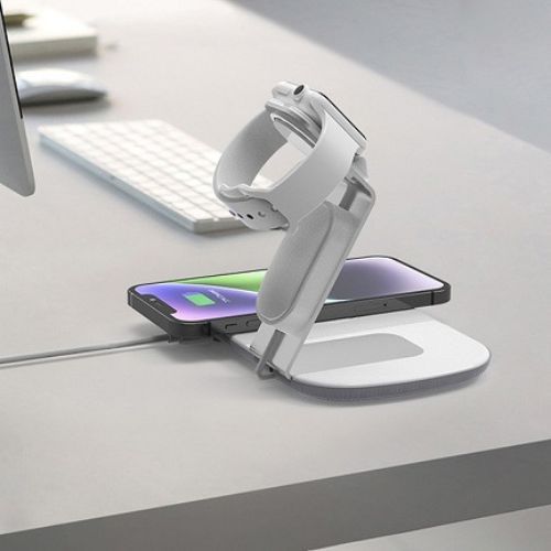 Base de Carga Inalámbrica Dual Compatible con Iphone y Apple Watch-3