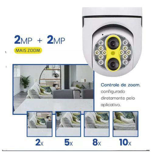 Cámara Inteligente de Seguridad Jortan Forma de Ampolleta 2 Lentes 5G-3