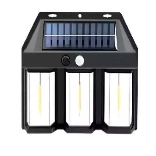 Lampara Solar De Pared 3 Focos + Sensor Movimiento Luz-2