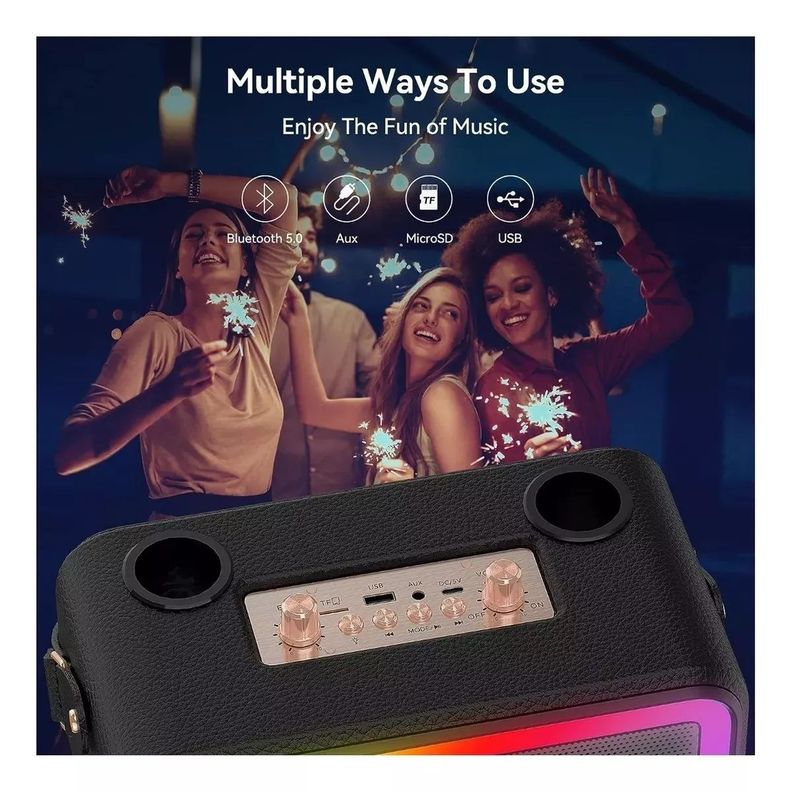 Parlante Máquina Estéreo Karaoke CMIK para Adultos y Niños-4