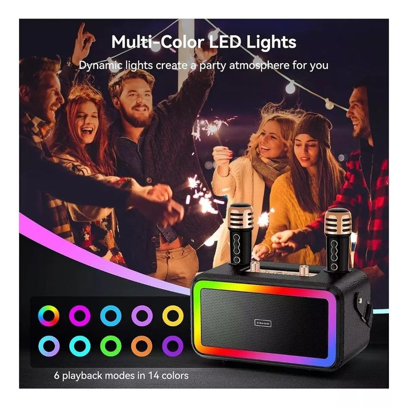 Parlante Máquina Estéreo Karaoke CMIK para Adultos y Niños-6
