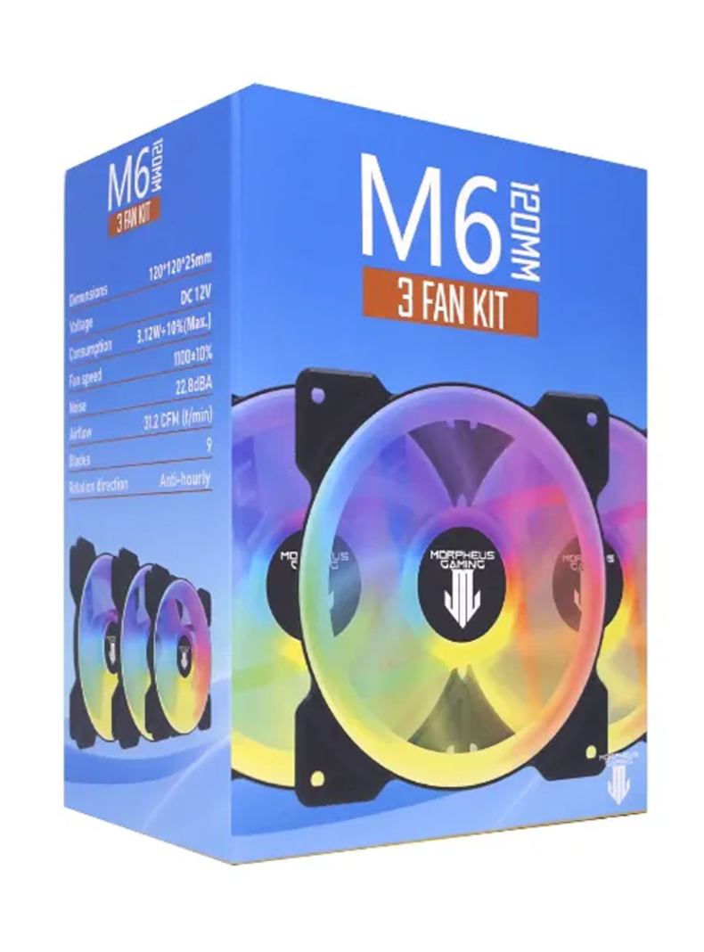 Kit 3 Ventiladores Morpheus M6 120 mm con Control Remoto-0