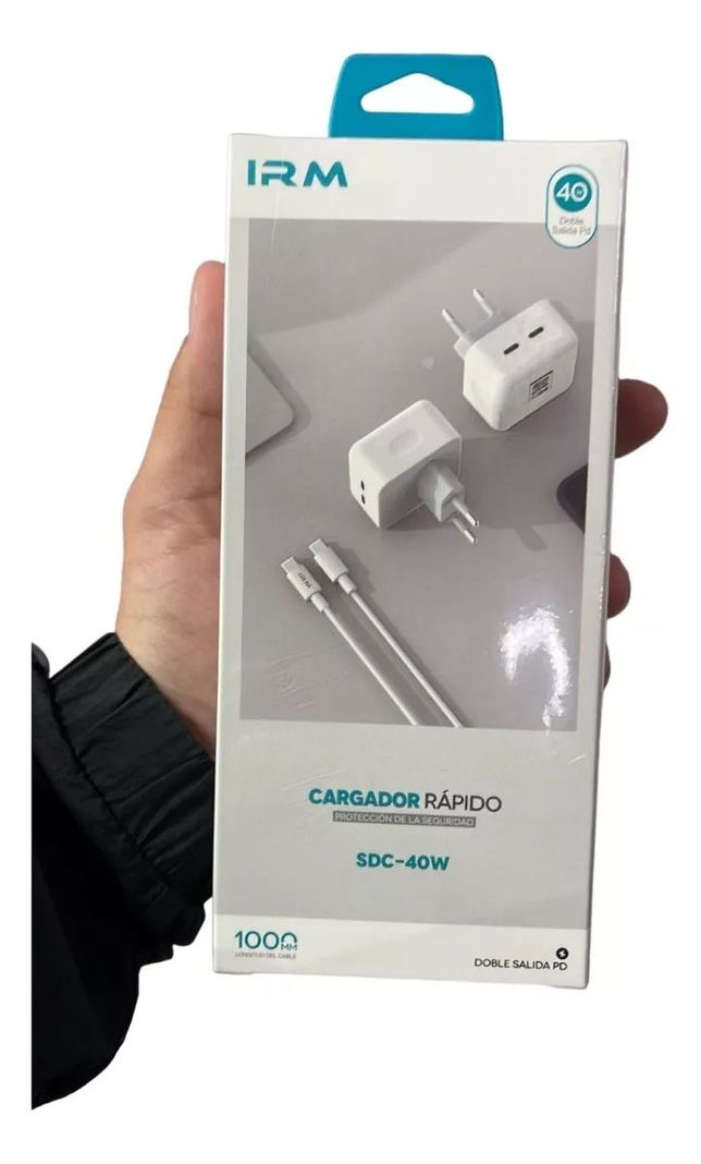 Cargador Doble Salida Iphone Android 40w Tipo C Carga Rápida-2