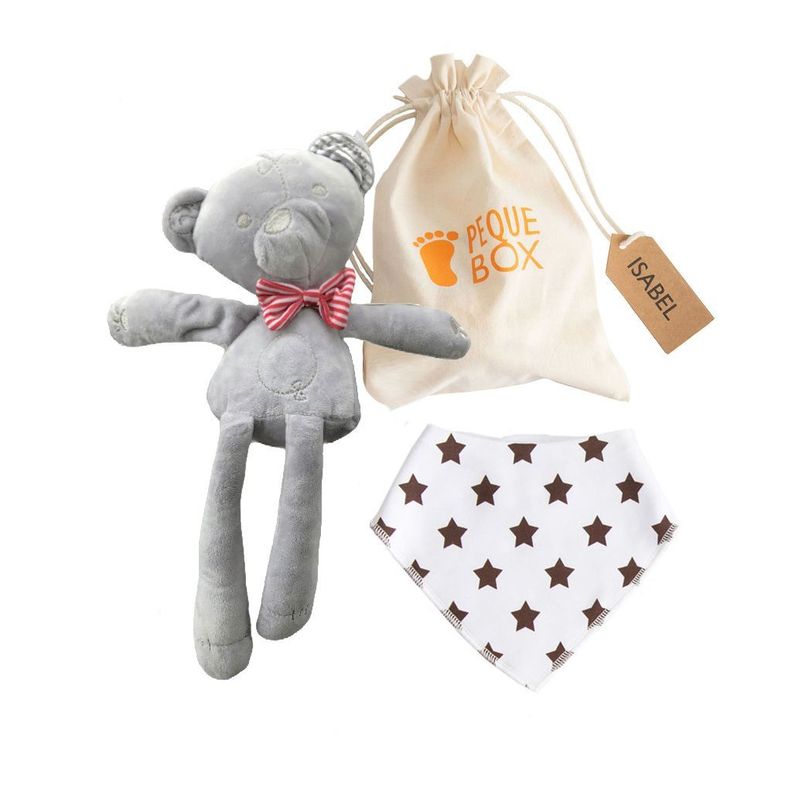 Pack de Regalo Bebe Peluche de Apego Oso Pequebox-0