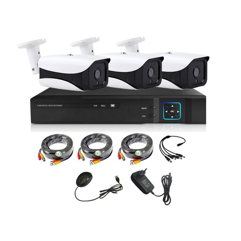 Kit 3 Cámaras de Seguridad Exterior HD 1MP - E33L-0