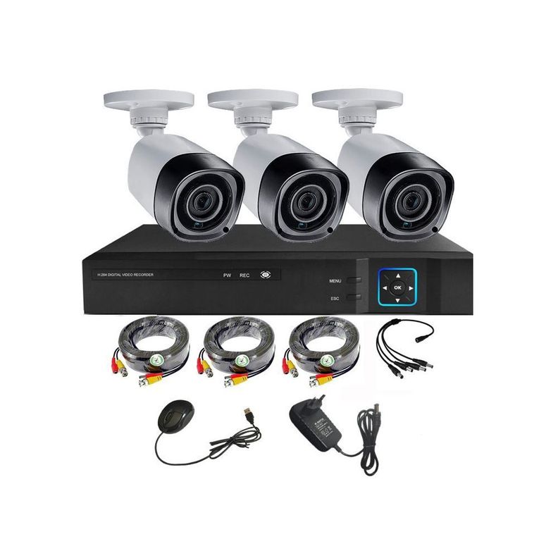 Kit 3 Cámaras de Seguridad Exterior HD 2MP - E32H-0