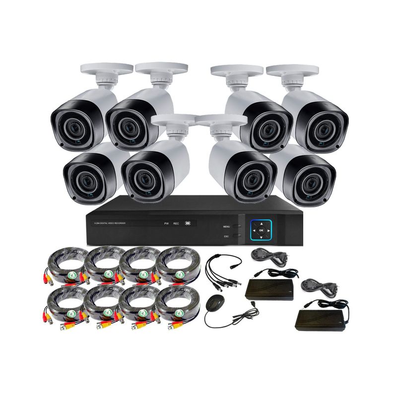 Kit 8 Cámaras de Seguridad Exterior HD 1MP - E80L-0
