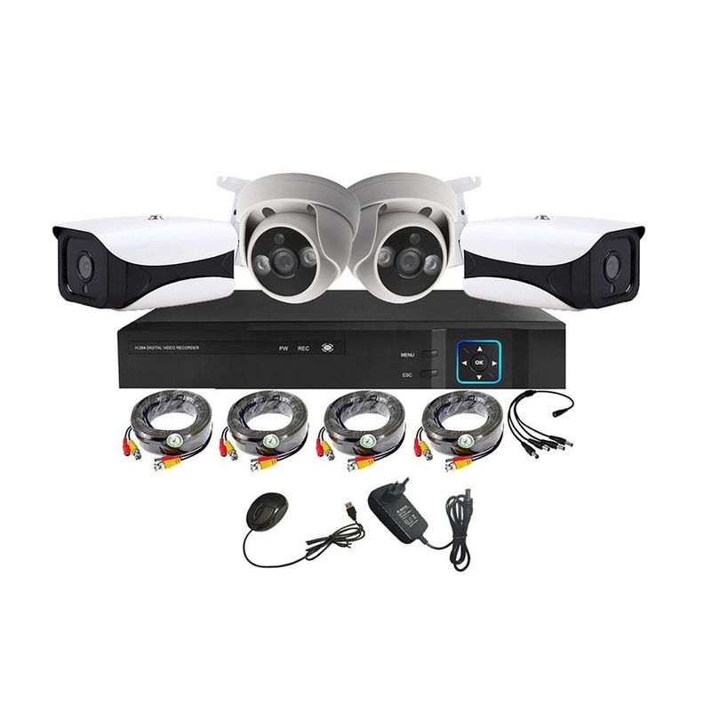 Kit 4 Cámaras de Seguridad Mixto HD 2MP - M42H-0