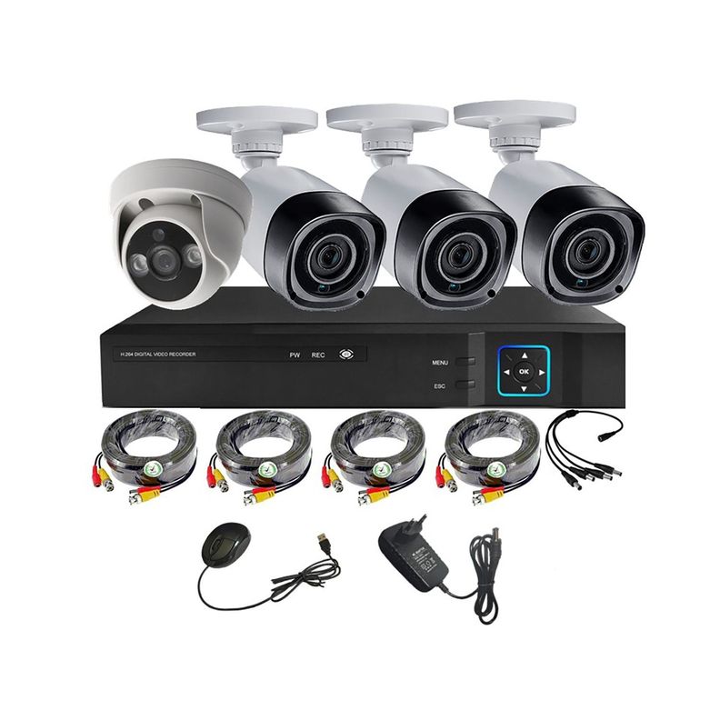 Kit 4 Cámaras de Seguridad Mixto HD 1MP - M47L-0