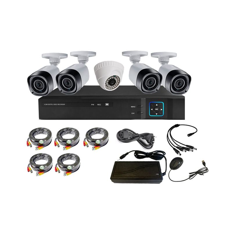 Kit 5 Cámaras de Seguridad Mixto HD 1MP - M51L-0
