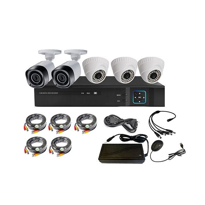Kit 5 Cámaras de Seguridad Mixto HD 1MP - M52L-0