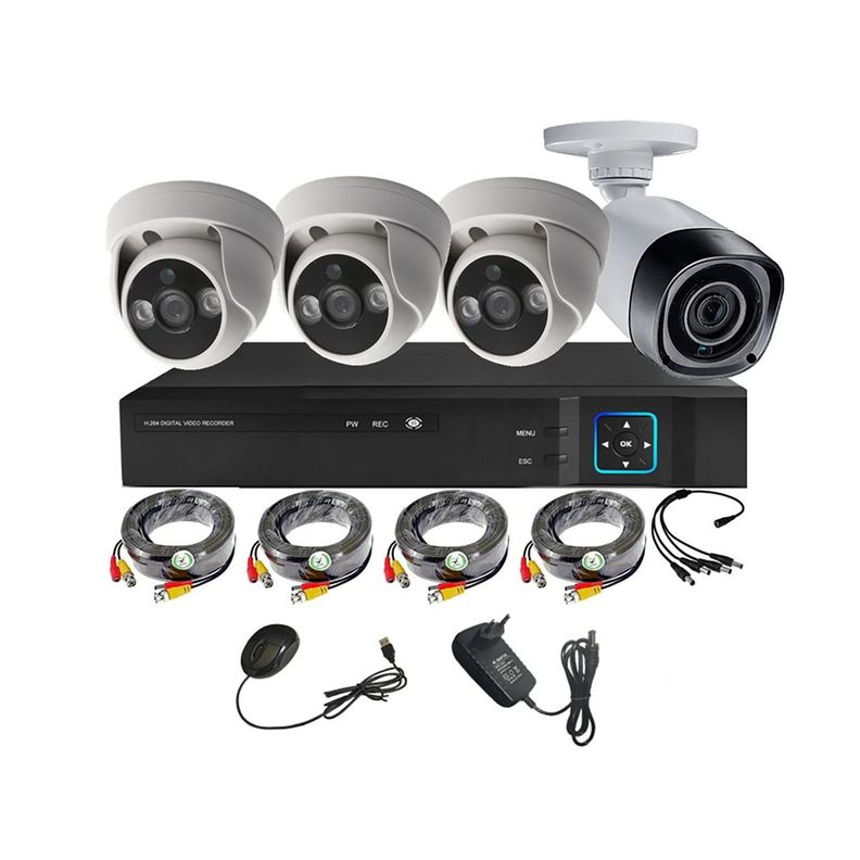 Kit 4 Cámaras de Seguridad Mixto HD 1MP - M48L-0