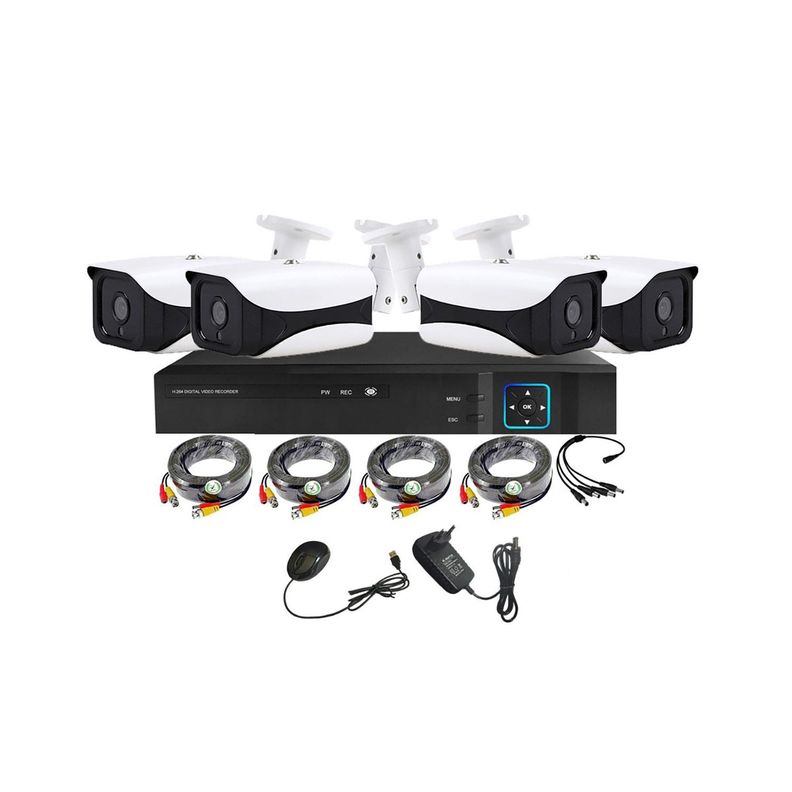 Kit 4 Cámaras de Seguridad Exterior HD 2MP - E42H-0