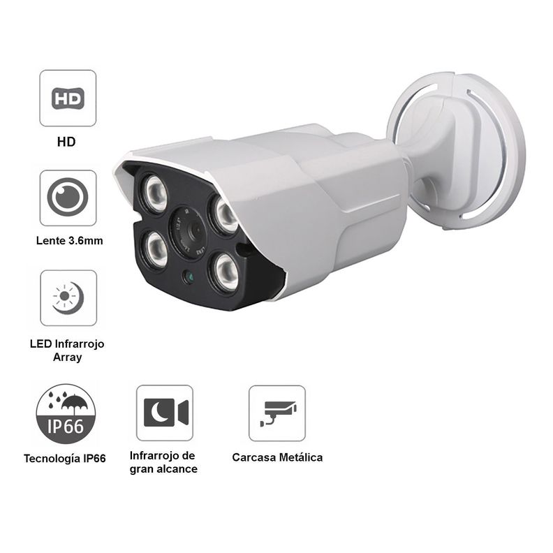 Kit 4 Cámaras de Seguridad Mixto HD 1MP - M45L-1