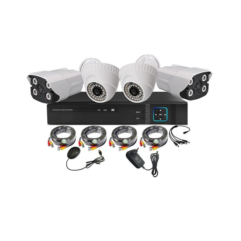 Kit 4 Cámaras de Seguridad Mixto HD 1MP - M45L-0