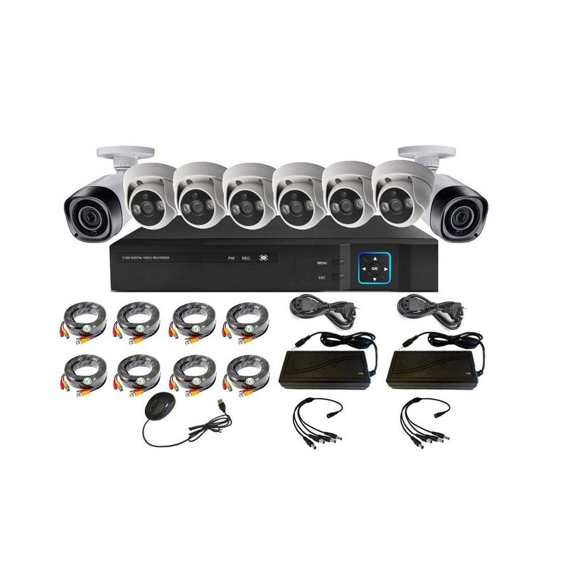 Kit 8 Cámaras de Seguridad Mixto HD 1MP - M83L-0