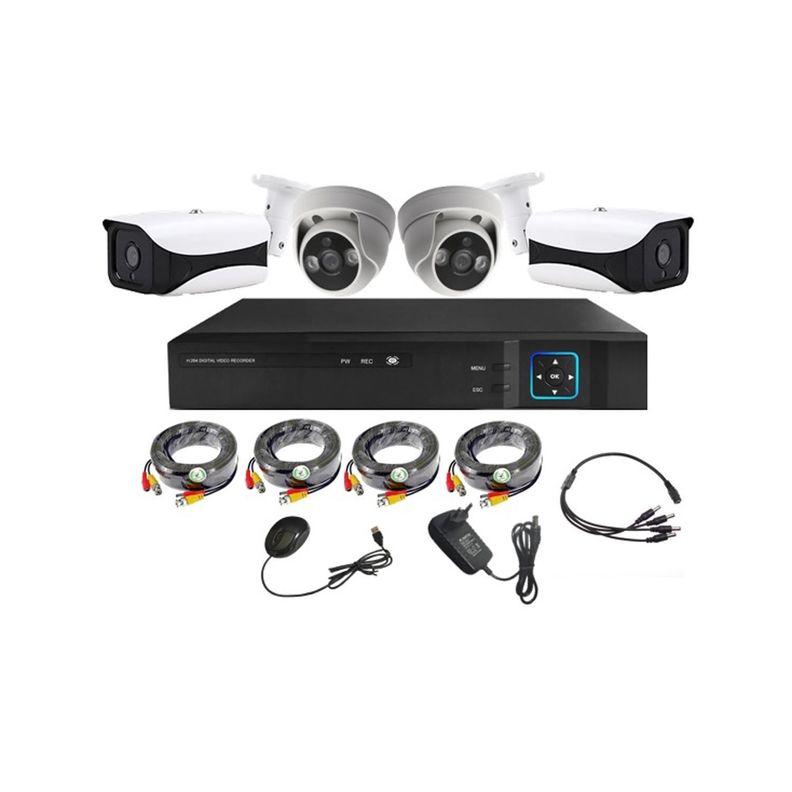 Kit 4 Cámaras de Seguridad Mixto HD 1MP - M49L-0
