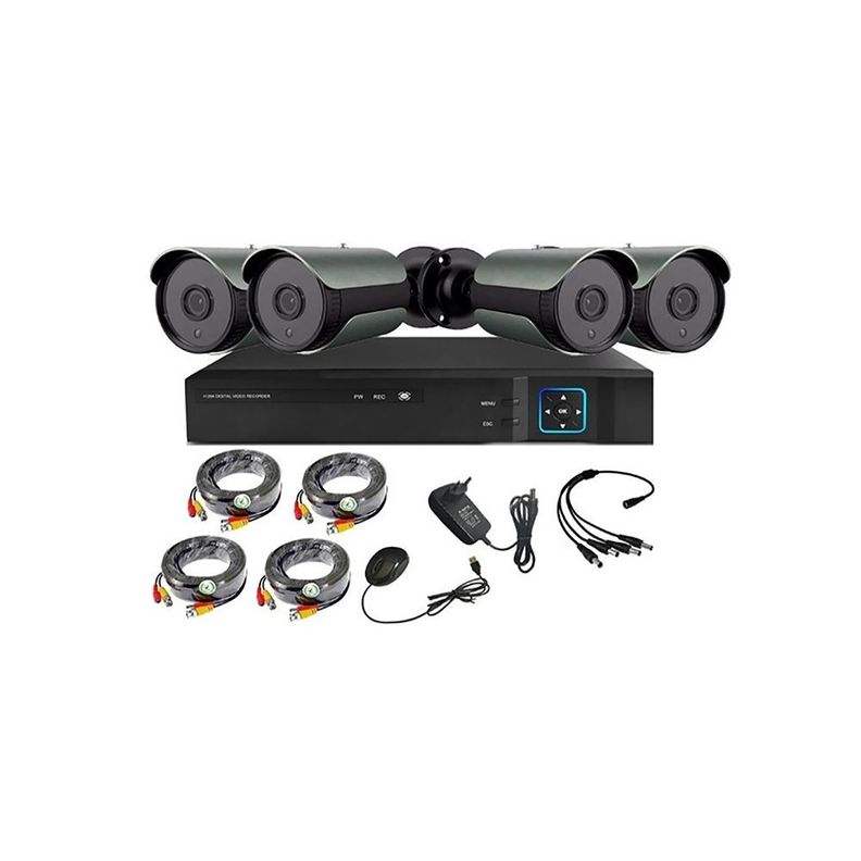 Kit 4 Cámaras de Seguridad Exterior HD 1MP - E42L-0