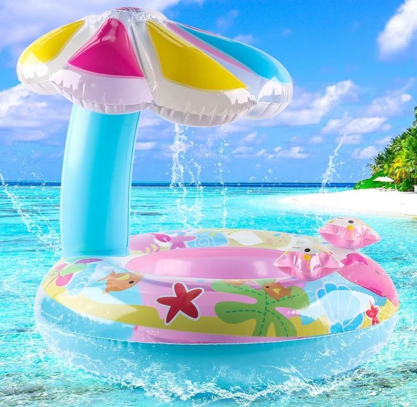 FLOTADOR INFLABLE CON SOMBRILLA PARA BEBE-1