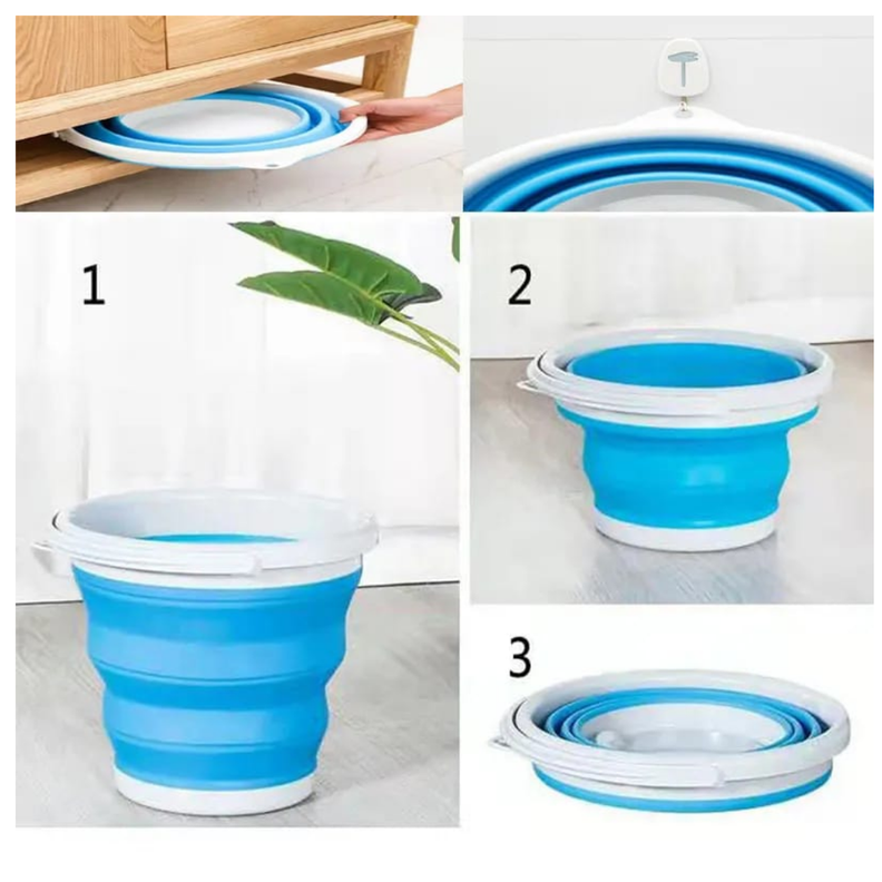 BALDE PLEGABLE LAVADORA PORTATIL USB AZUL-3