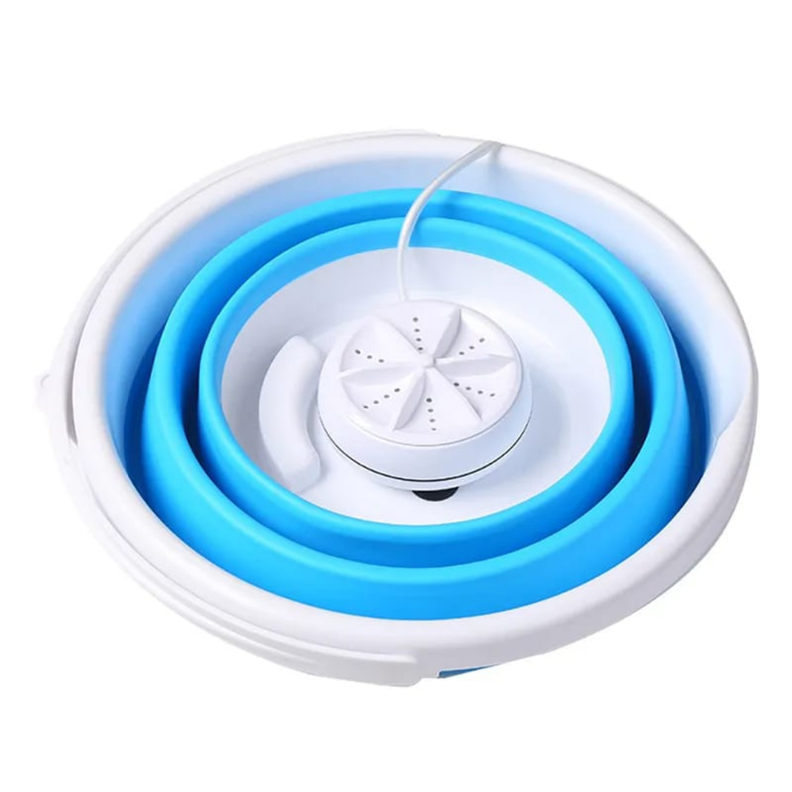 BALDE PLEGABLE LAVADORA PORTATIL USB AZUL-0