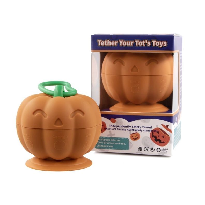 CALABAZA SUJETADOR DE JUGUETES Y CHUPETES SILICONA-1