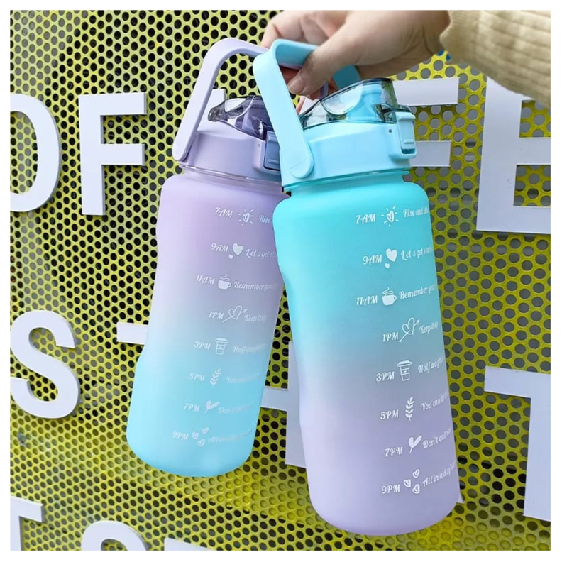 BOTELLA DE AGUA DEPORTIVA MOTIVACIONAL 2 L/900 ML PACK 2-1