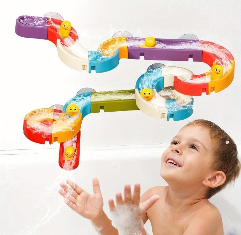 PISTA RESBALADIZA ARMABLE JUGUETE DE BAÑO-0