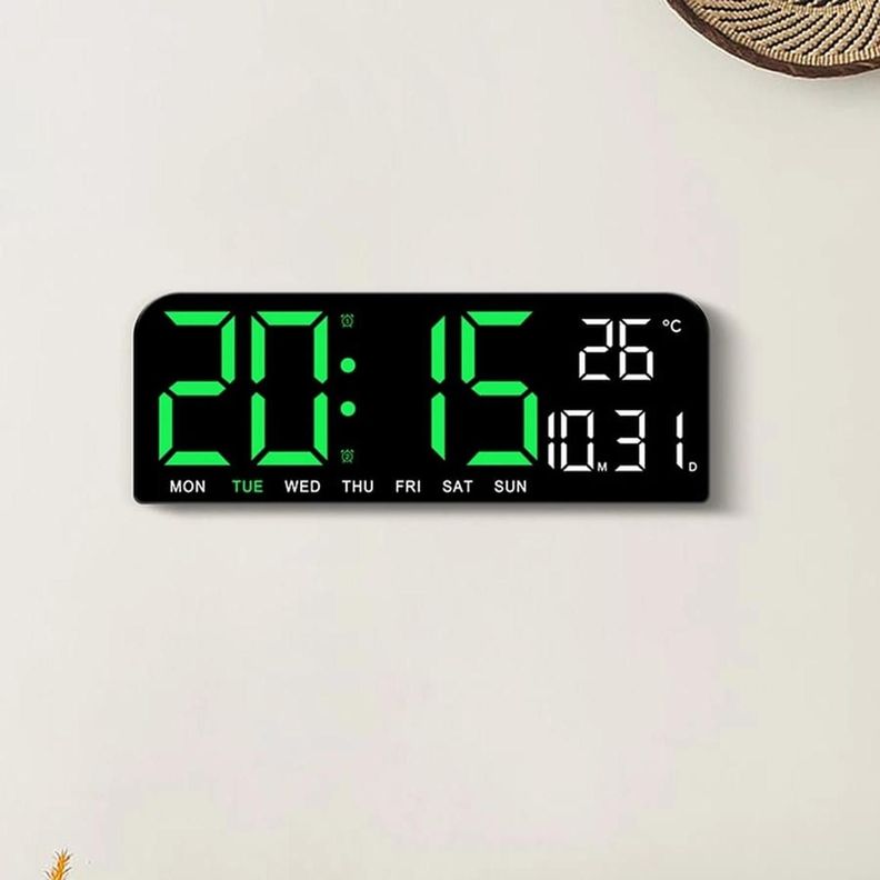 RELOJ DIGITAL DE PARED CON INDICADOR DE TEMPERATURA-1