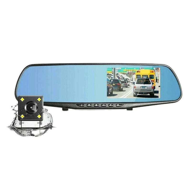Espejo Retrovisor Con Cámara Retroceso Y Cámara Frontal Hd-0