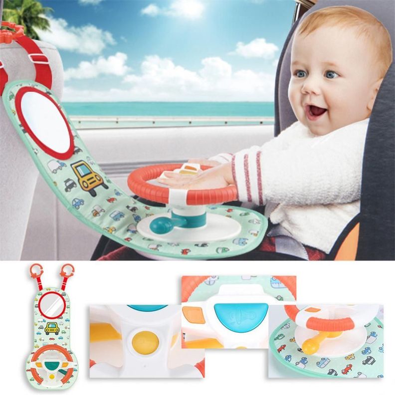 VOLANTE SIMULADOR ROTACION 360 PARA AUTO BEBE-4