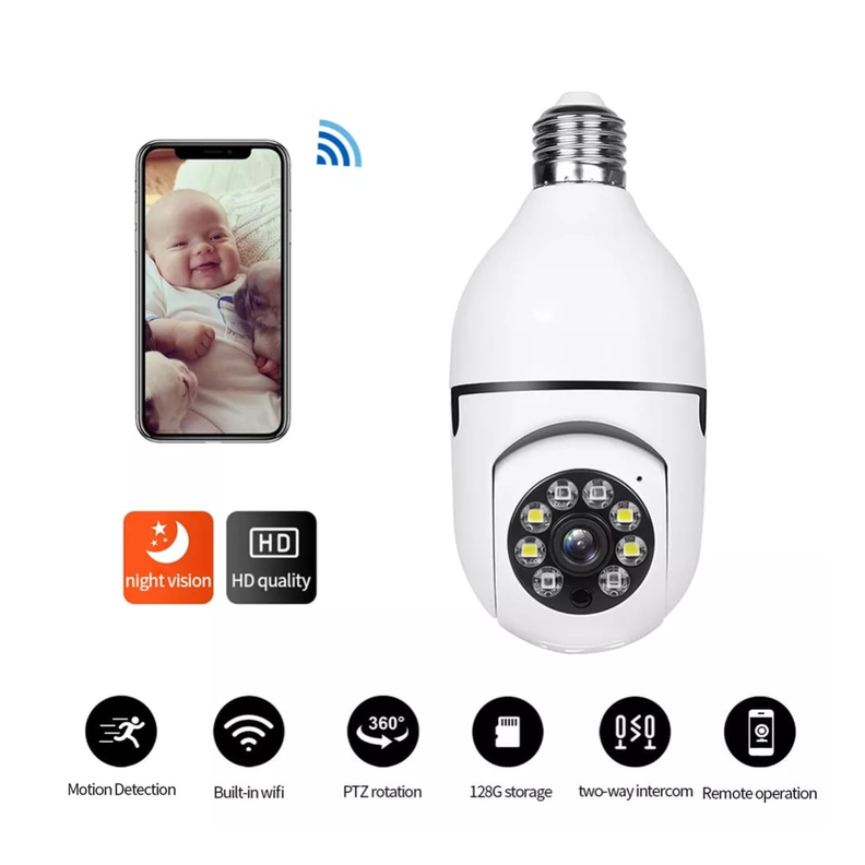 CAMARA IP AMPOLLETA WIFI 360° E27-2