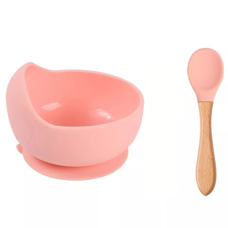 PLATO DE SILICONA CON CUCHARA PARA BEBE-0