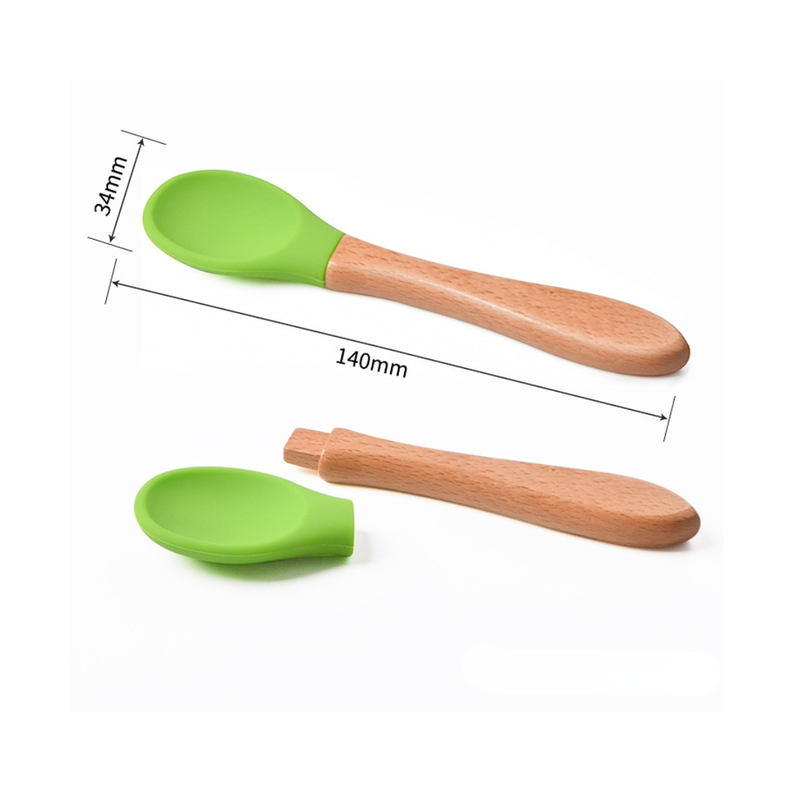 SET DE CUCHARA Y TENEDOR SILICONA PARA BEBE AZUL-2
