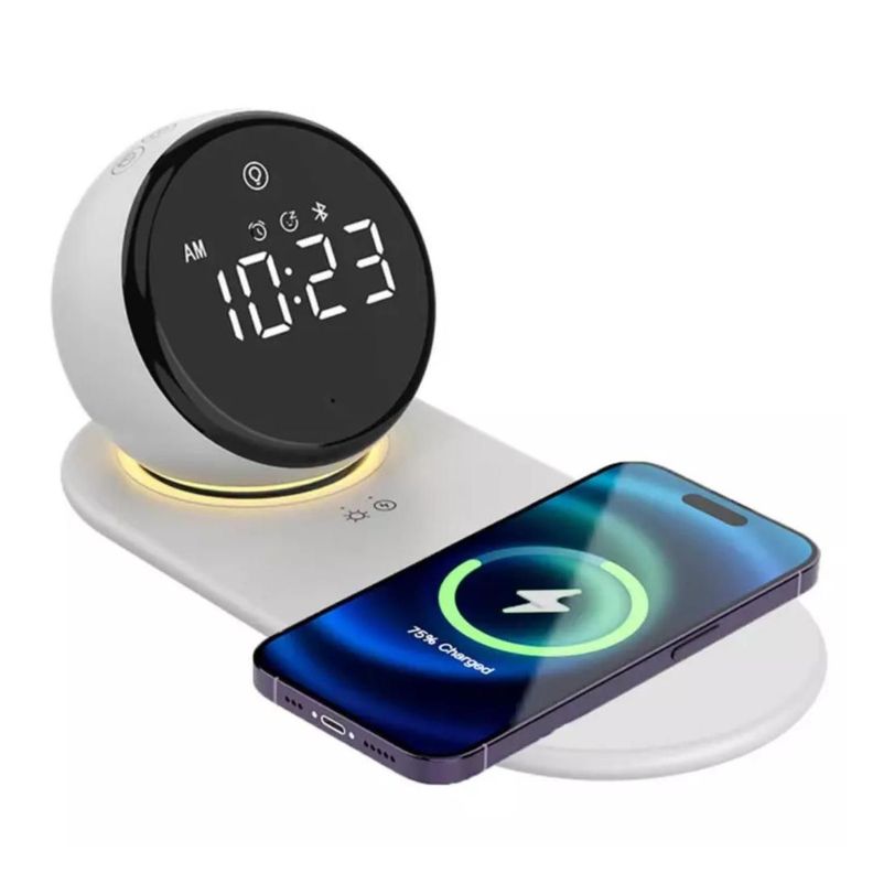 RELOJ DIGITAL CON CARGADOR INALAMBRICO Y PARLANTE BLUETOOTH-0