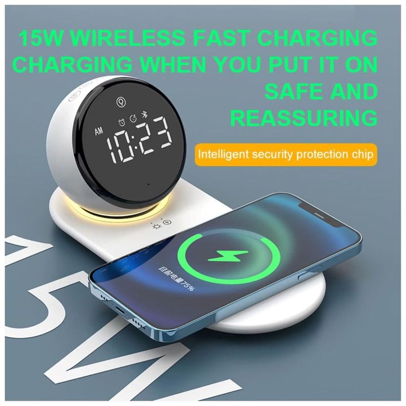 RELOJ DIGITAL CON CARGADOR INALAMBRICO Y PARLANTE BLUETOOTH-1
