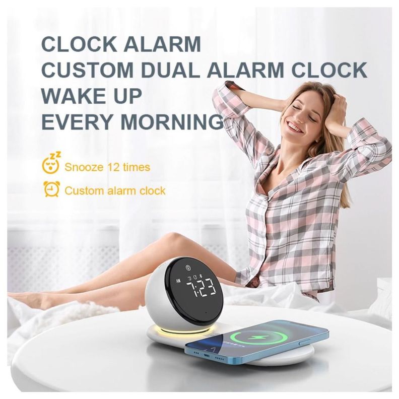 RELOJ DIGITAL CON CARGADOR INALAMBRICO Y PARLANTE BLUETOOTH-2