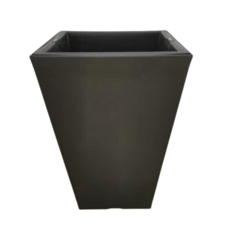 Macetero Autorregante Grande Simil Piedra 70x35x35 Negro-0